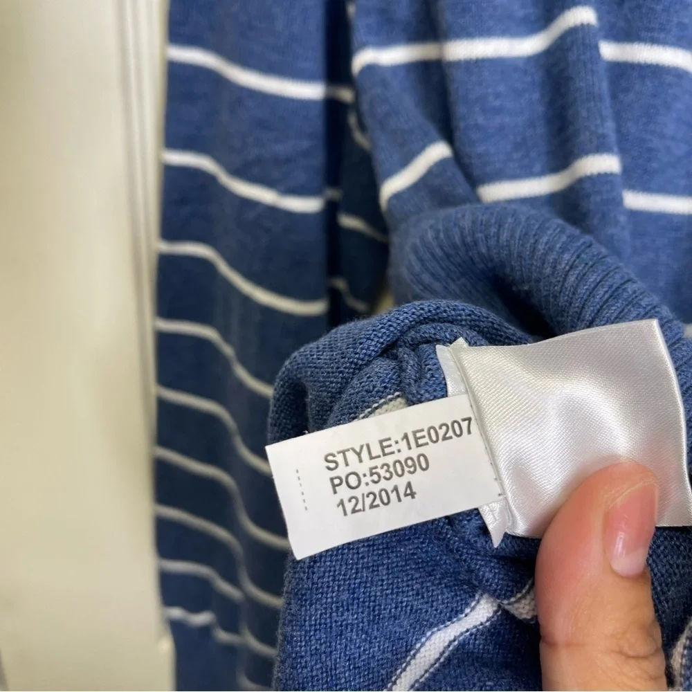 Vineyard Vines Men’s 1/4 Zip Cotton Striped Pullover Sweater Blue White Sz S